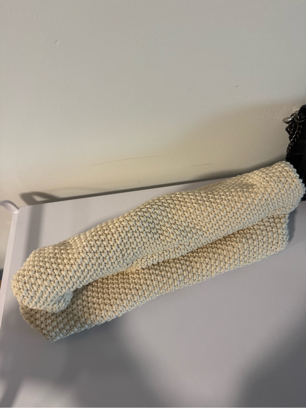 Target Cream Knitted Wristlet Clutch
